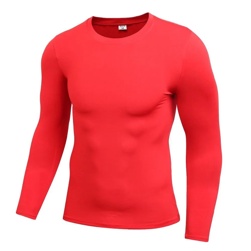 Outdoor Mens Quick Dry Fitness Compressione A Manica Lunga Baselayer Camicia Della Parte Superiore Del Corpo Sotto La Camicia Sport Stretti Usura di