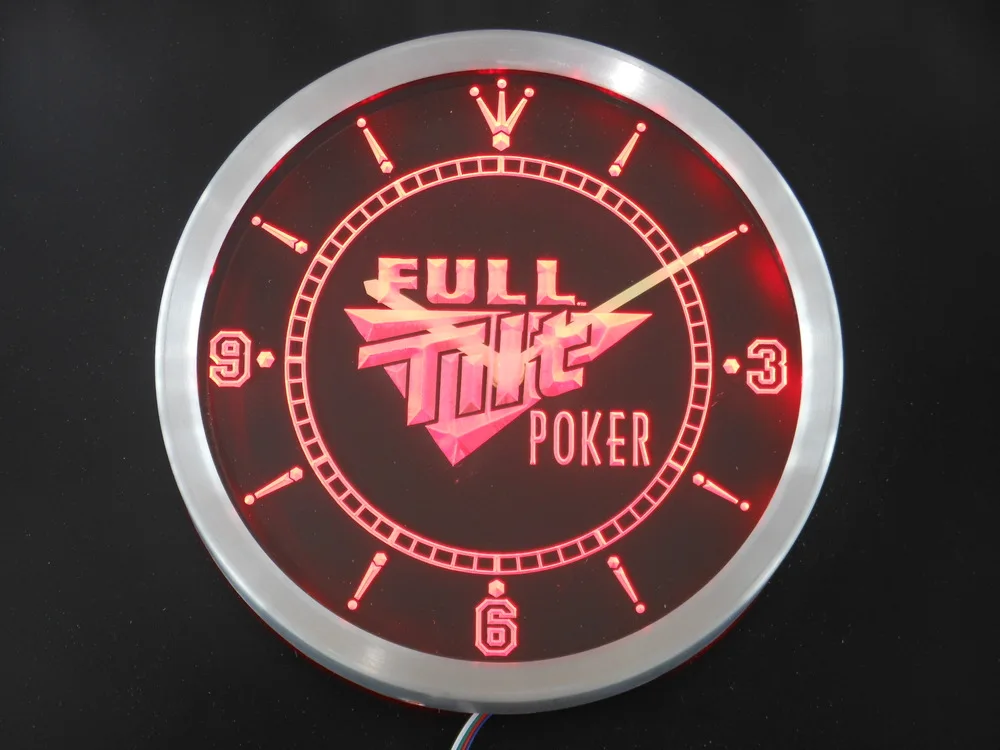 nc0201 Full Tilt Neon Light Signs LED Wall Clock