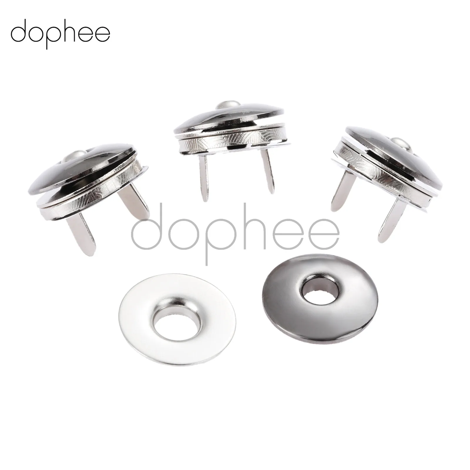 dophee 10pcs 17mm Magnetic Snaps Silver/Gun Black Fastens Buttons For Handbag Purse Clothes Luggage Bag Scrapbook Craft DIY