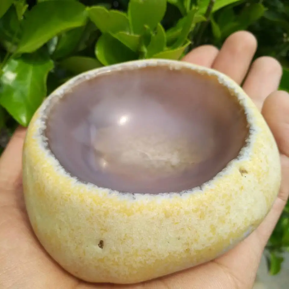 High Quality Natural Agate Bowl Hand Carving Crystal Bowl Healing Stone Gift For Home Room Decoration