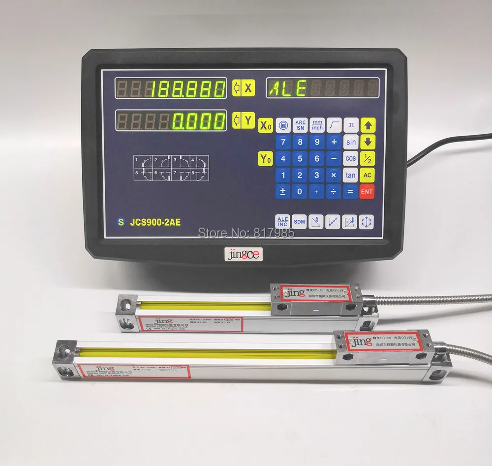2 Axis digital readout dro with high precision Sino linear scale / slim linear encoder / linear ruler for milling lathe machine