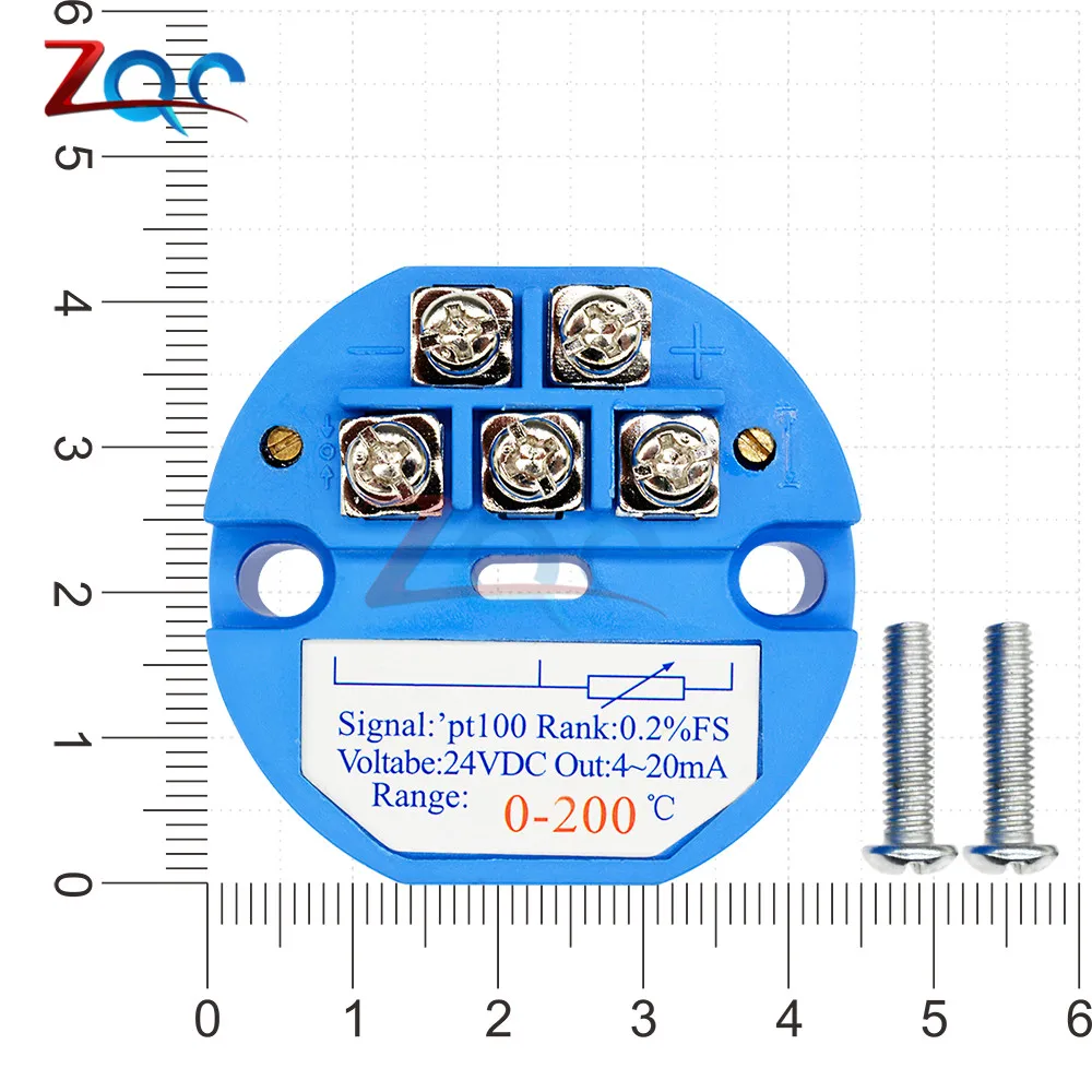 RTD PT100 Temperature Sensor Transmitter DC 24V 0-200 Degree Range Temperature Sensors