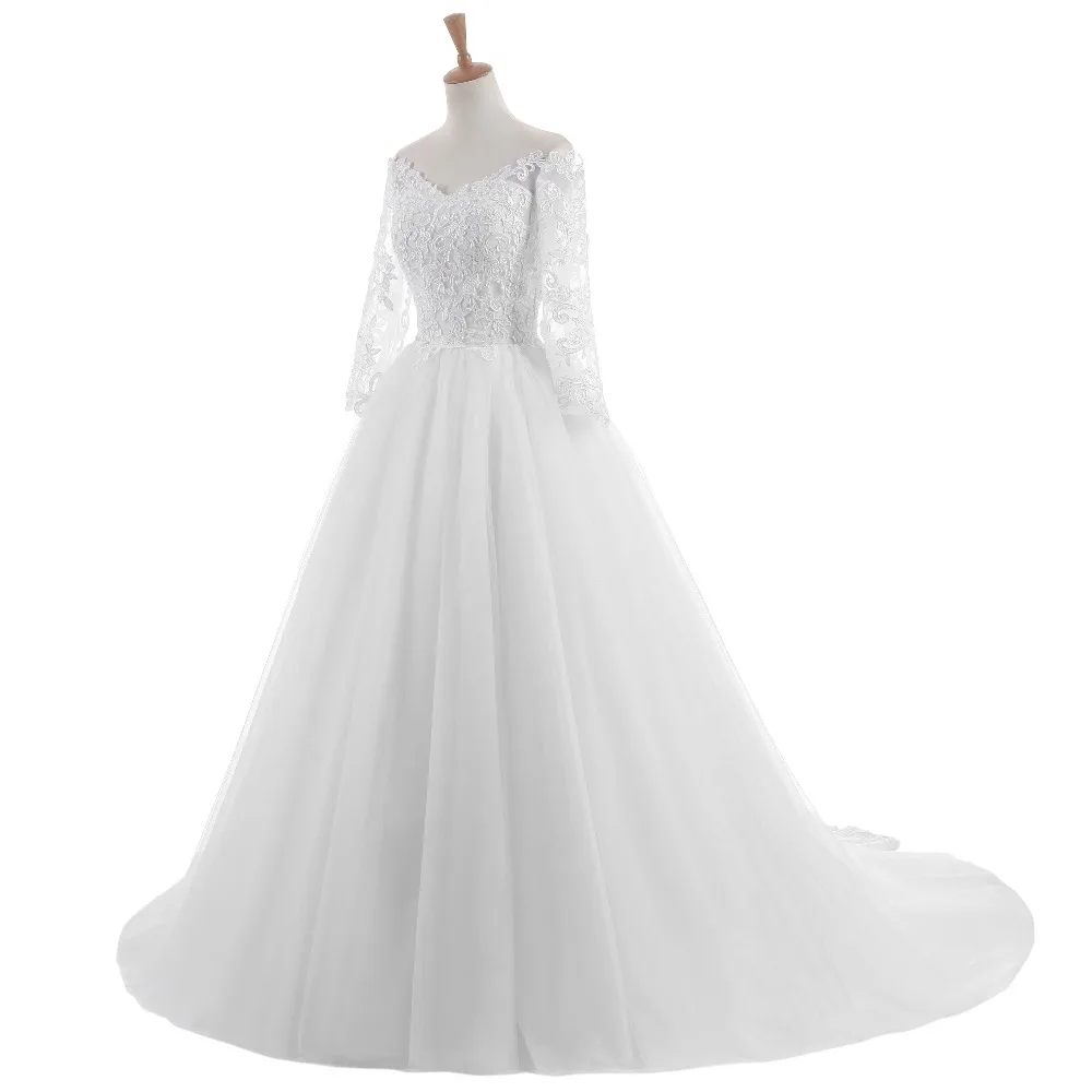 Vestido De Novia 2020 Günstige Spitze Brautkleider Langarm Herbst Winter Brautkleider Plus Größe Sexy Vintage Robe De mariage