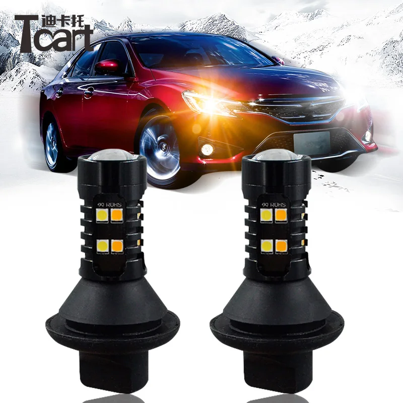 Tcart Car LED Bulbs Accessory DRL Daytime Running Turn Signals Lamp PY21W BAU15S 1156 For Chevrolet Captiva Trailblazer AVEO