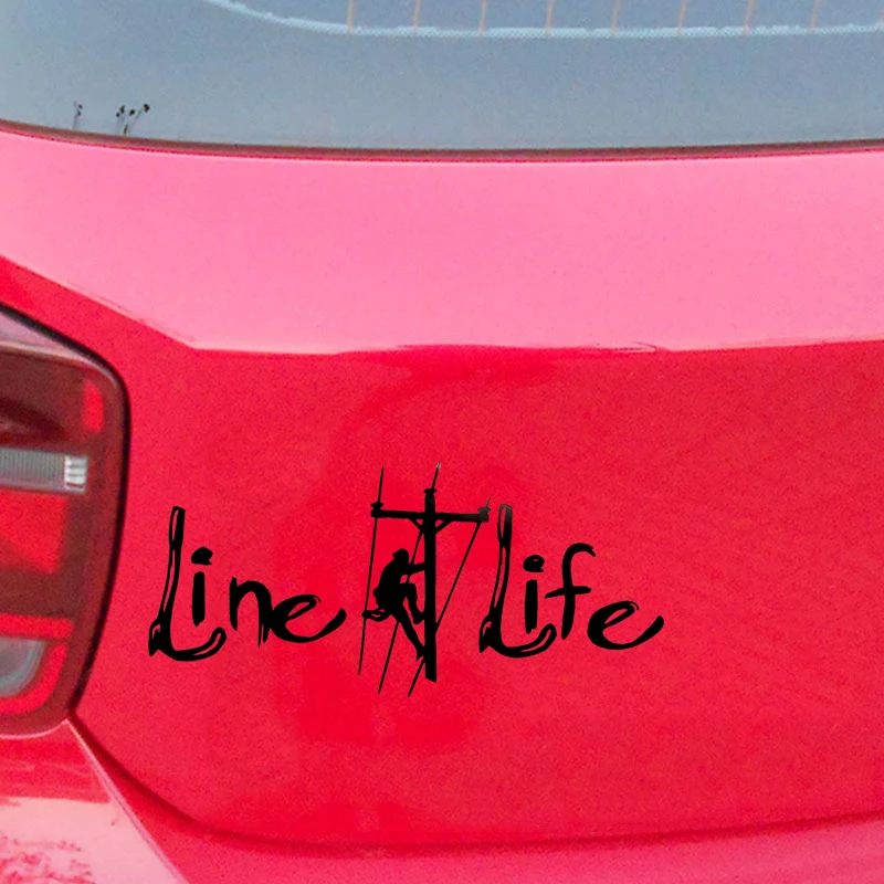 15*6.8cm For Line Life Lineman Car Stickers Cool Graphics Vinyl Decals Motorcycle SUVs Bumper Car Window Laptop Stickers