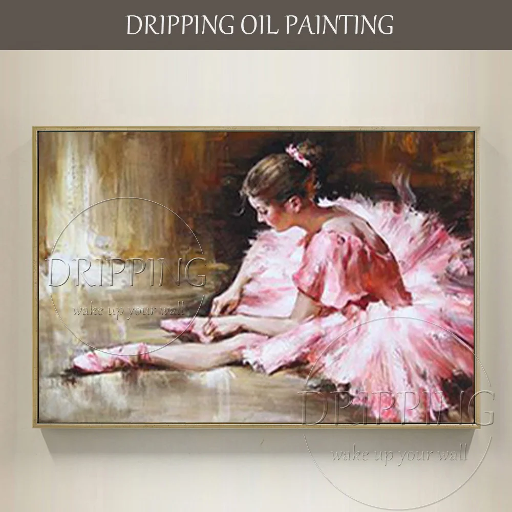 

New Arrivals Artist Handmade High Quality Impressionist Ballet Dancer Oil Painting on Canvas Beautiful Ballerina Oil Painting