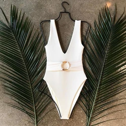 2026 Amber Belt One Piece Swimwear Women Beach Swimsuit Maillot Femme Monokini Biquini Maio Mujer Trikini Badpak Stroje Damskie