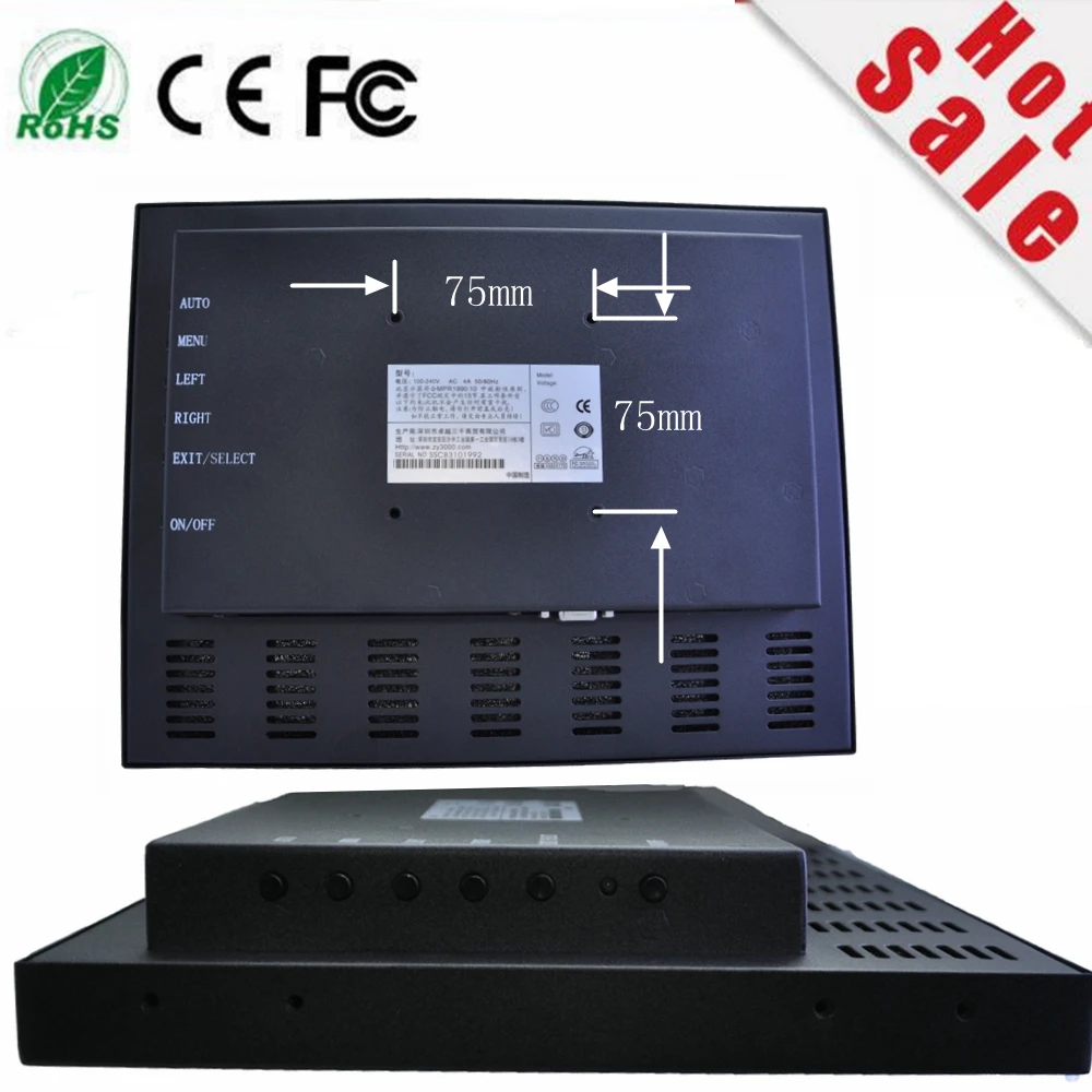 Nieuwe voorraad 12 inch waterdichte metalen behuizing HDMI VGA dc12v ingang R232 seriële controle resistieve touchscreen industriële monitor