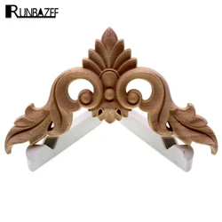 RUNBAZEF Wood Carving Flower of European Furniture Door Small Home Decoration Crafts Figurines Miniatures Accessories