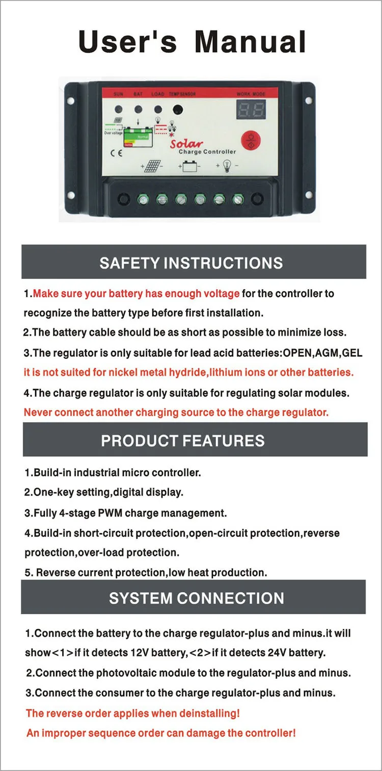 10A 20A 30A 12V 24V Auto Solar Cell panels Battery Charge Controller Timer  for LED street lighting or solar home system - AliExpress, image size:750x1512