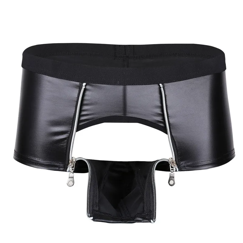 Mens Lingerie Latex Sex Panties Underwear G-String Thongs Shorts Leather Boxer Shorts Bulge Pouch Gay Homme Exotic Sex Underwear