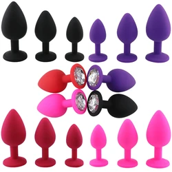 3Pcs/Set Safe Butt Plug With Crystal Detachable Jewelry Anal Plug Vagina Clitoris Vibrator Erotic Adult Sex Toys For Woman/Men