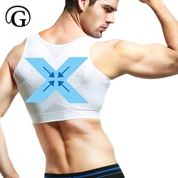 Men Shapers Humback Corrector Gynecomastia Tops Slimming Chest Back Supportor Vest