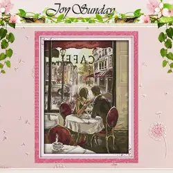 Coffee Lovers Counted Cross Stitch DIY 11CT 14CT 16CT Cross Stitch Sets DMC Cross Stitch Kits Embroidery Home Decor Needlework