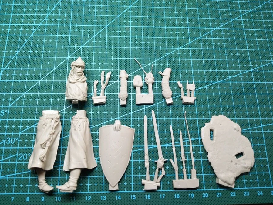 Unpainted Kit 1/24 75mm  Templar Knight- winter  75mm   figure Historical  Figure Resin  Kit Miniature