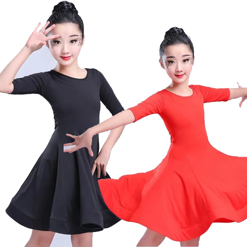 Professional Latin Dance Dress for Girls Competition Costumes Kids Modern Latin Dancing Dress Ballroom Party Children Dancewear