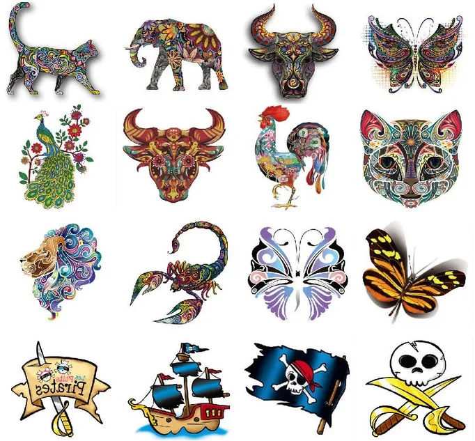 

Wholesale 500pcs DK serial New Temporary Tattoo 3D Excellent Adhesive Tattoo Waterproof Body tatuajes Varity Design Tattoo Decal