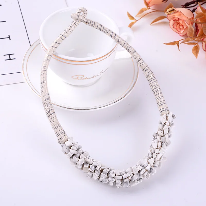 Original New Bohemian Coral Statement Choker For Women Natural Stone Collar Necklaces Female Jewelry Gift