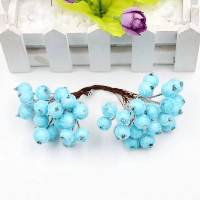 باقة صغيرة من فروزن بيري ، 40 زهرة صناعية ، 12 مللي متر ، لتزيين الكريسماس ، إكليل من الزهور الاصطناعية ، إكسسوارات افعلها بنفسك