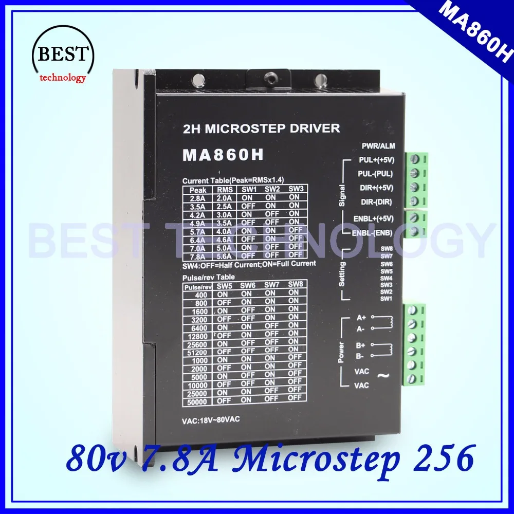 

NEMA34 Stepper Motor Driver MA860H 24-110vDC / 18-80vAC Microstep 256 , 2.0-7.8A stepping motor controller Strong cooling!!