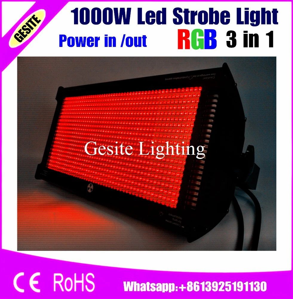 

Freeshipping 2 Unit 1000W LED RGB Strobe Light 3 Color Professional Strobe Lighting Stage Party Bar Music Active CE ROHS