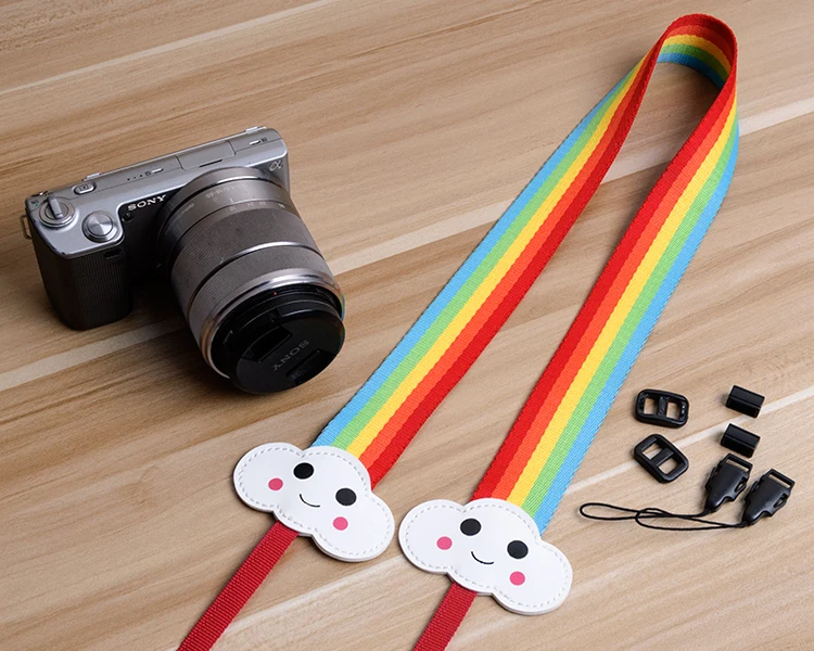 Universal Rainbow Camera Strap Camera Belt Wrist Strap Hotshoe For Canon Nikon Sony Pentax Fujifilm Samsung Panasonic