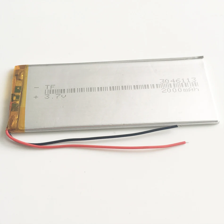 Bateria Recarregável de Polímero de Lítio, LiPo Cell, Câmera, DVD, GPS, Relógio Inteligente, Alto-falante Bluetooth, 3.7V, 2000mAh, 3046113