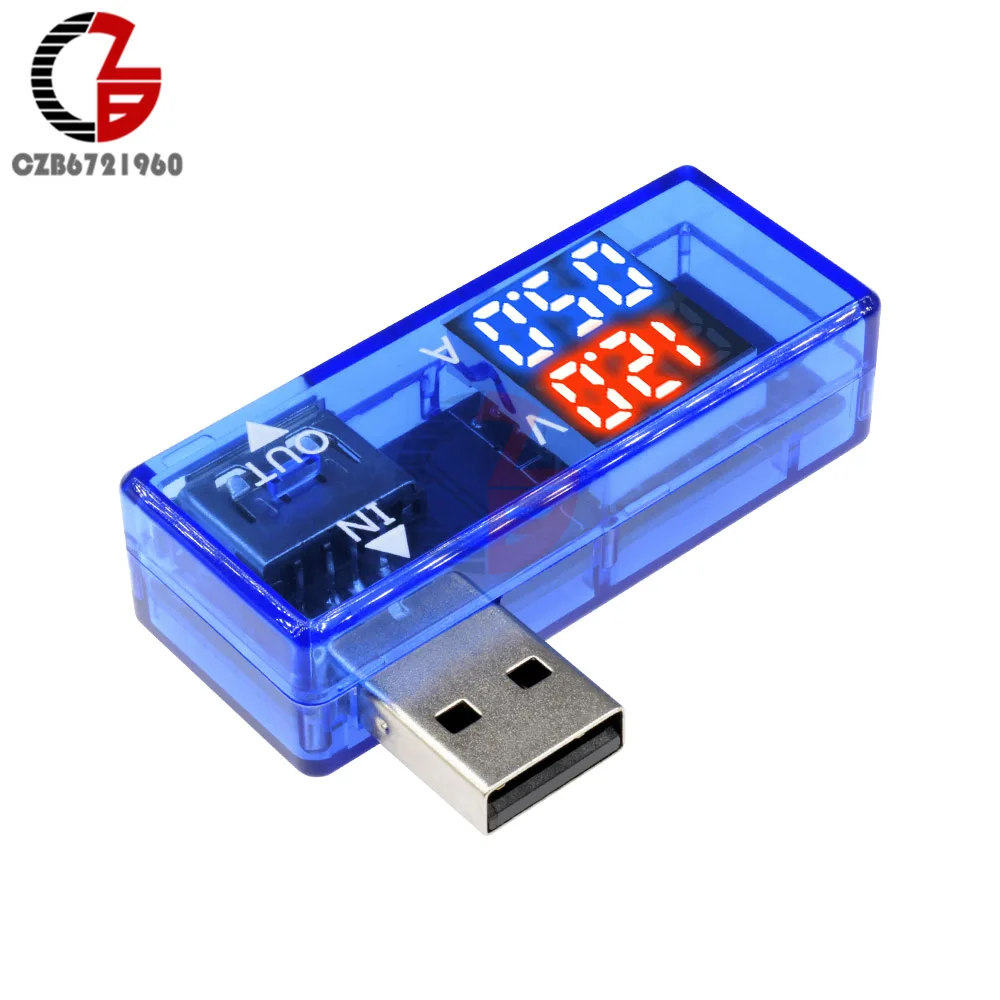 5V 12V Dual Display LED USB Tester Digital Voltmeter Ammeter Car Mobile Power Bank Voltage Detector Volt Monitor Charger Doctor