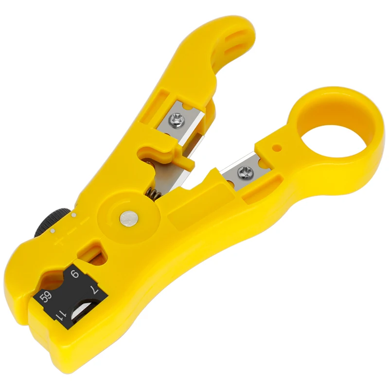 CNCOB Cable Wire Stripper Stripping Tools for UTP/STP RG59 RG6 RG7 RG11 Multi-functional Cutter Stripper