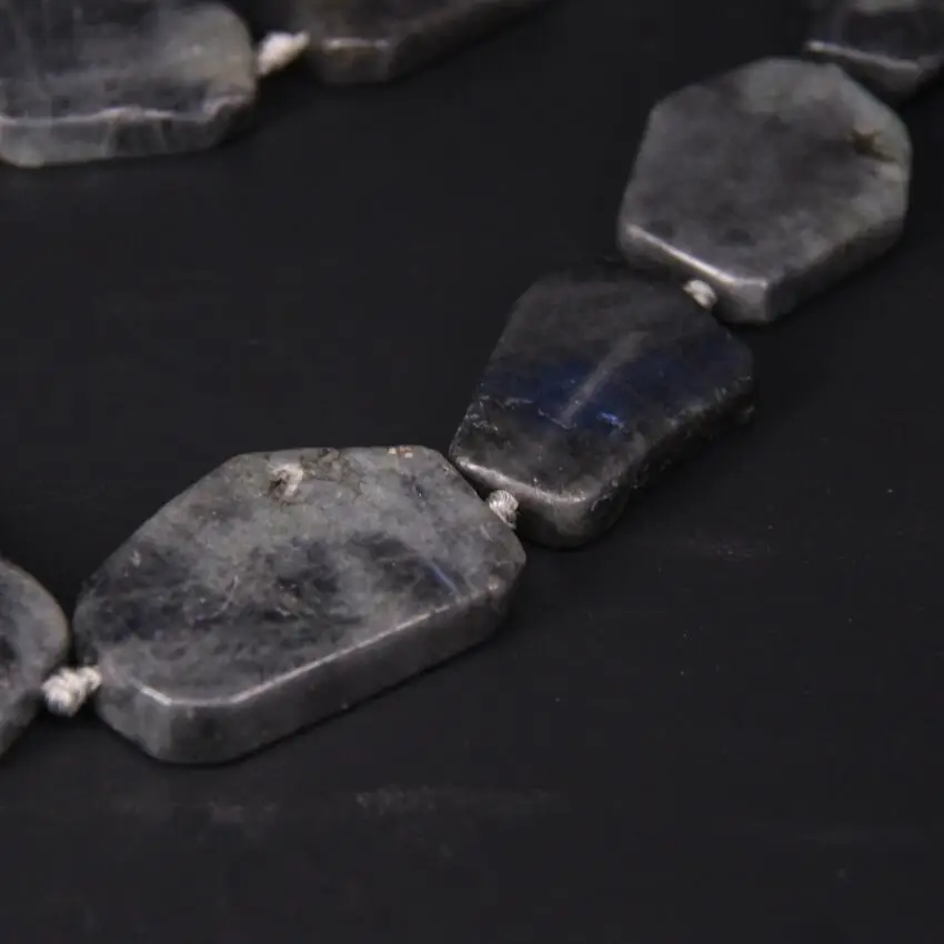 9-10PCS/strand Large Size Raw Labradorite Slab Slice Loose Beads,Natural Flash Stone Gems Nugget Pendant Jewelry Making Supplies