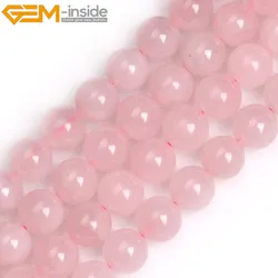 Natural Round Rose Quartzs Beads For Jewelry Making Loose Beads Bracelet Necklace 15 Inches DIY Gifts Jewelry Wholesale