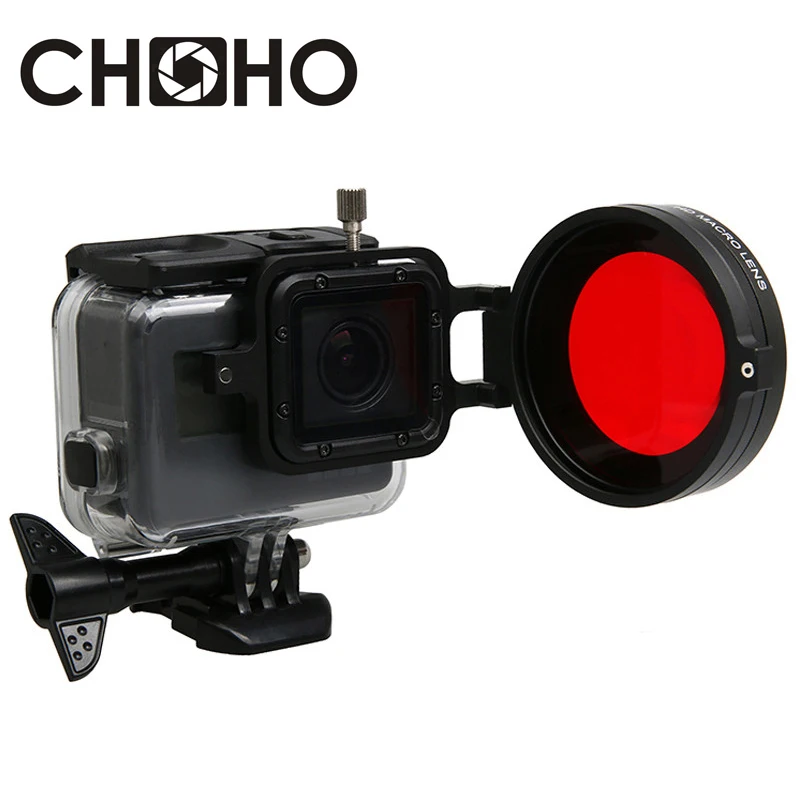 Filter close up +16 Macro Red Diving Underwater Filter Filtors Sets for Gopro Hero 5 6 7 BLACK Waterproof Case Accessorie