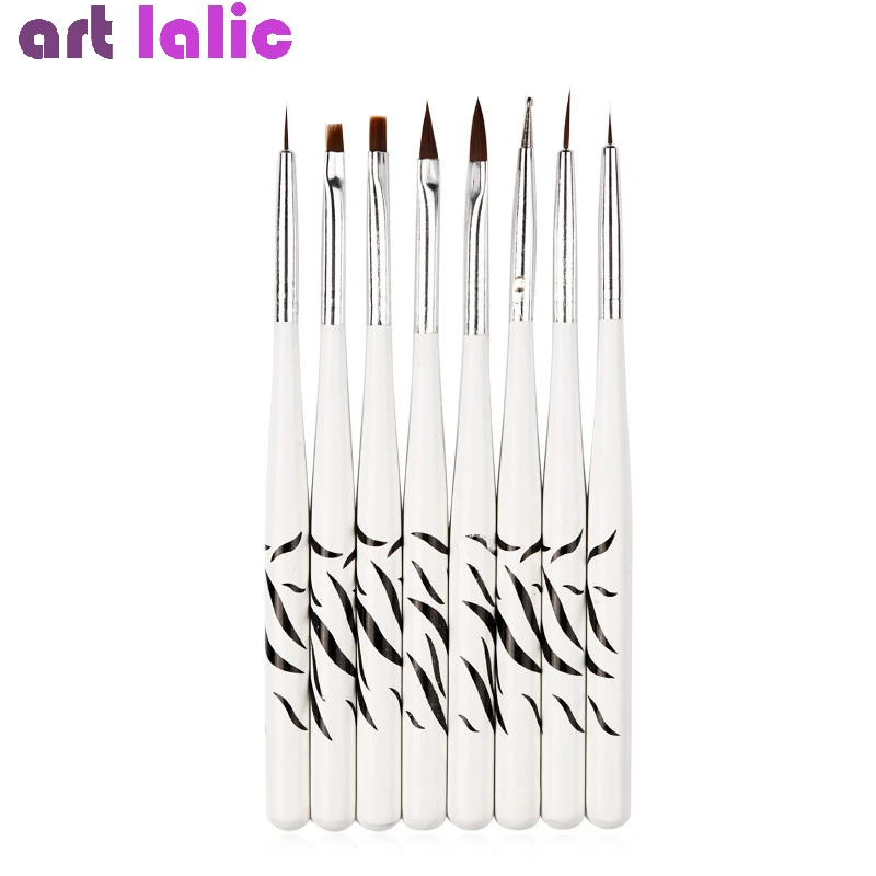 UV Gel Nail Art Brush Set 8 Design Dotting Painting Drawing Liner Fin Polish Pen Manicure DIY Kit Tips for Professional Finish