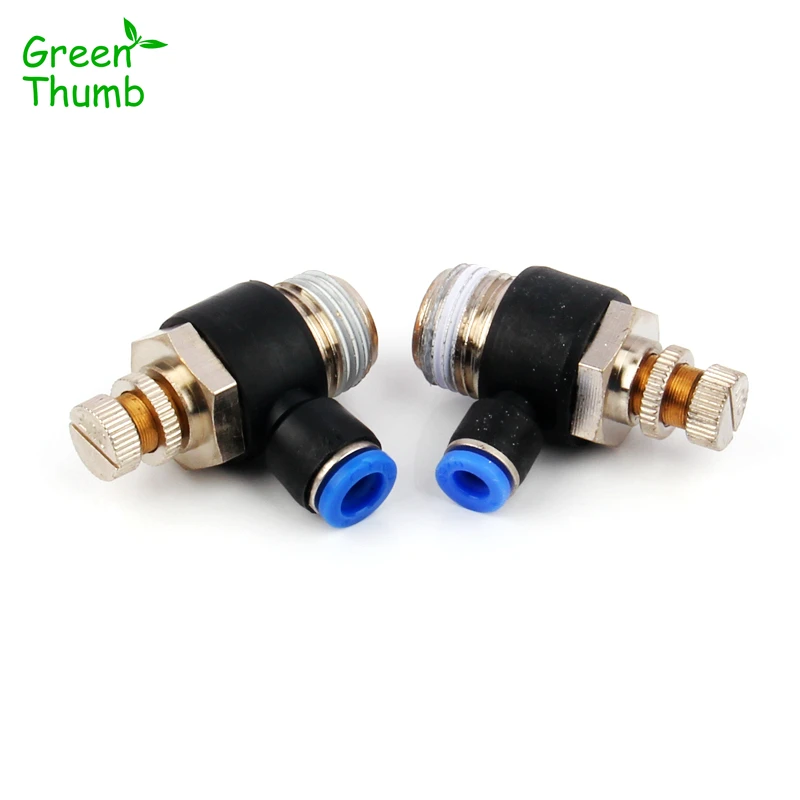 

10pcs 1/2 Inch Male Thread Pneumatic Throttle Valve Inner Diameter 6mm/8mm Flow Control Valve Speed-Regulating Valve