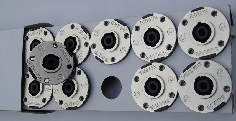 Wholesale 5 PCS/lot 4-Pole Female Panel Mount Round Pro Speakon Connector Head Socket NL4FC