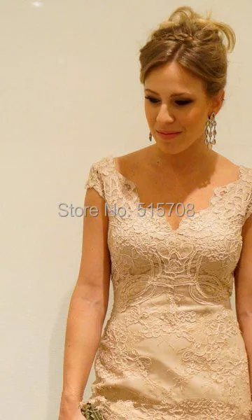 Tanie formalne suknie wieczorowe Backless Lace V czapka z osłoną karku rękaw długość podłogi Celebrity formalna wieczorowa długa suknia balowa