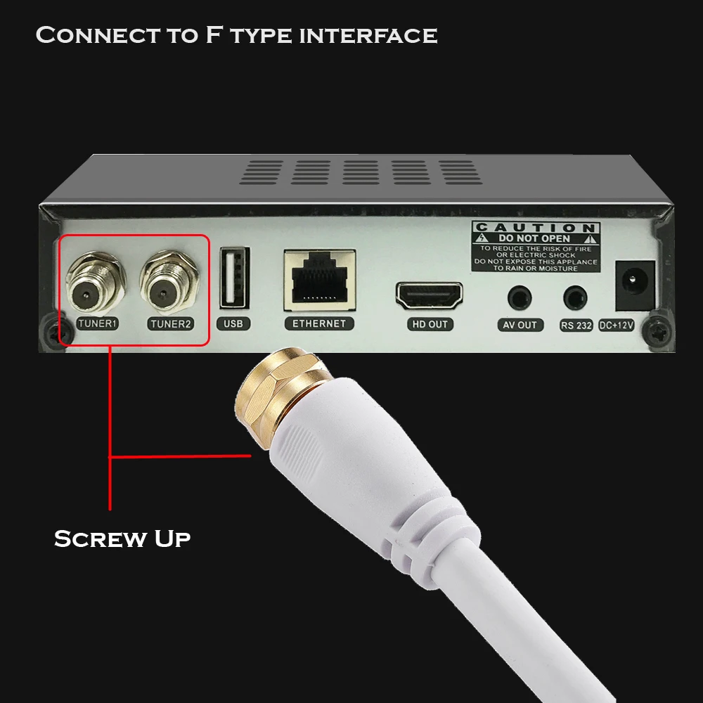 Digizulu F Type Antenna Cable Coaxial Cord for TV Fly Lead Aerial Male to Male  RF Cord for Satellite CCTV HDTV
