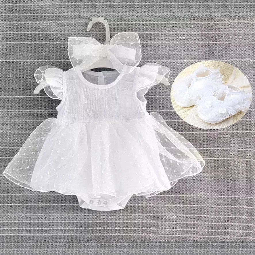 New Born Baby Girl Dresses Baby Baptism Dress 2019 Christening Princess White Yellow Newborn Dress Baby Girl Dresses 3 6 Months