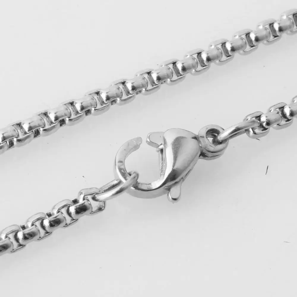 Never Fade Box Chain For Men Hip Hop Jewelry Stainless Steel Curb Chain Necklace 3/4/5/7mm Silver Color Men Jewelry Gift