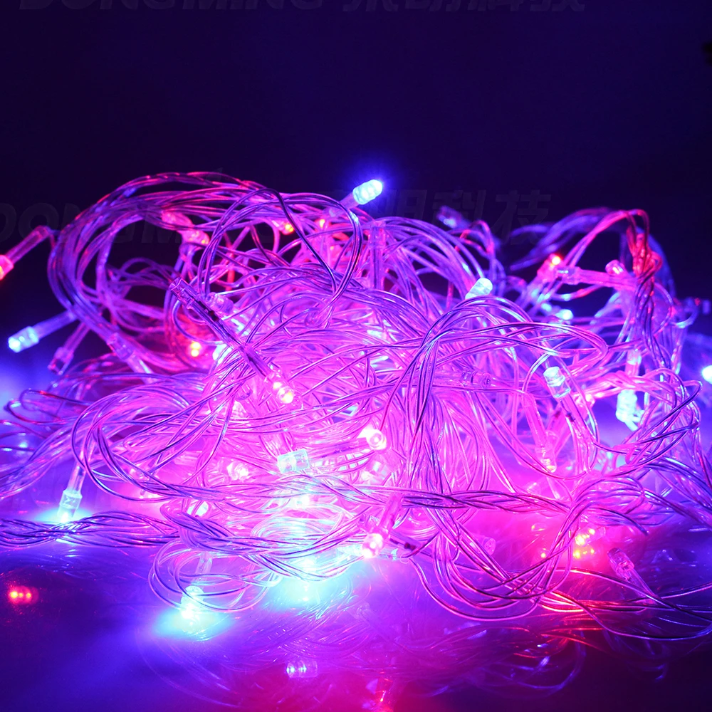 Imagem -04 - Eua Plug Exibe Decoração Festa Corda 110v Branco Fresco Rgb Led Luzes de Natal Luzes de Casamento 10 Peças 200leds 20m