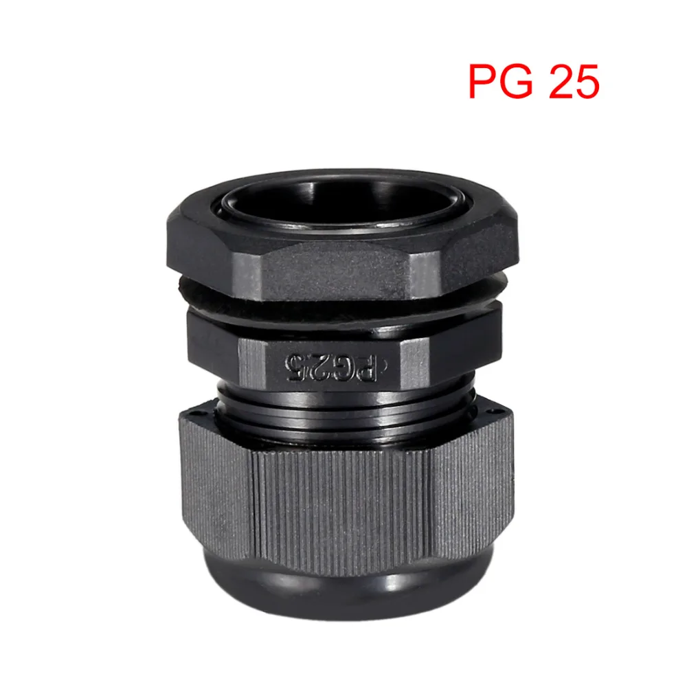 Uxcell الأسود 2 قطعة/الوحدة M32/M25/PG25/PG13.5 البلاستيك كابل الغدة المياه مقاومة موصل الكهربائية سلك المفاصل اكسسوارات