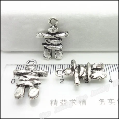 40 Chiếc Vintage Charm Đính Đá Người Mặt Dây Chuyền Cổ Bạc Phù Hợp Với Vòng Tay Vòng Cổ DIY Kim Loại Trang Sức Làm