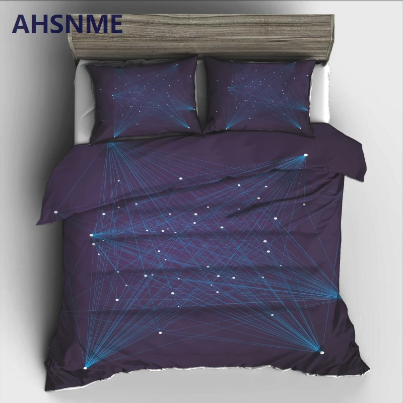 

AHSNME Geometric Pattern of Night Sky Stars Bedding Set High-definition Print Quilt Cover for RU AU EU US Size jogo de cama