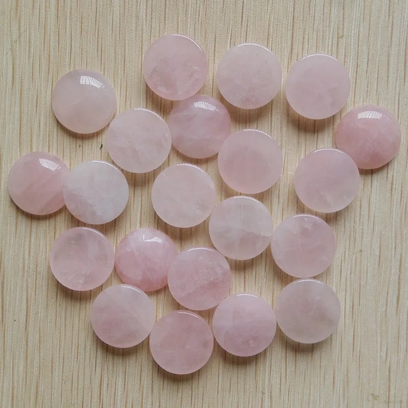 Fashion good quality hot sale natural rose quartz stone pink round cab cabochon 20mm  beads 30pcs/lot  Wholesale  free shipping