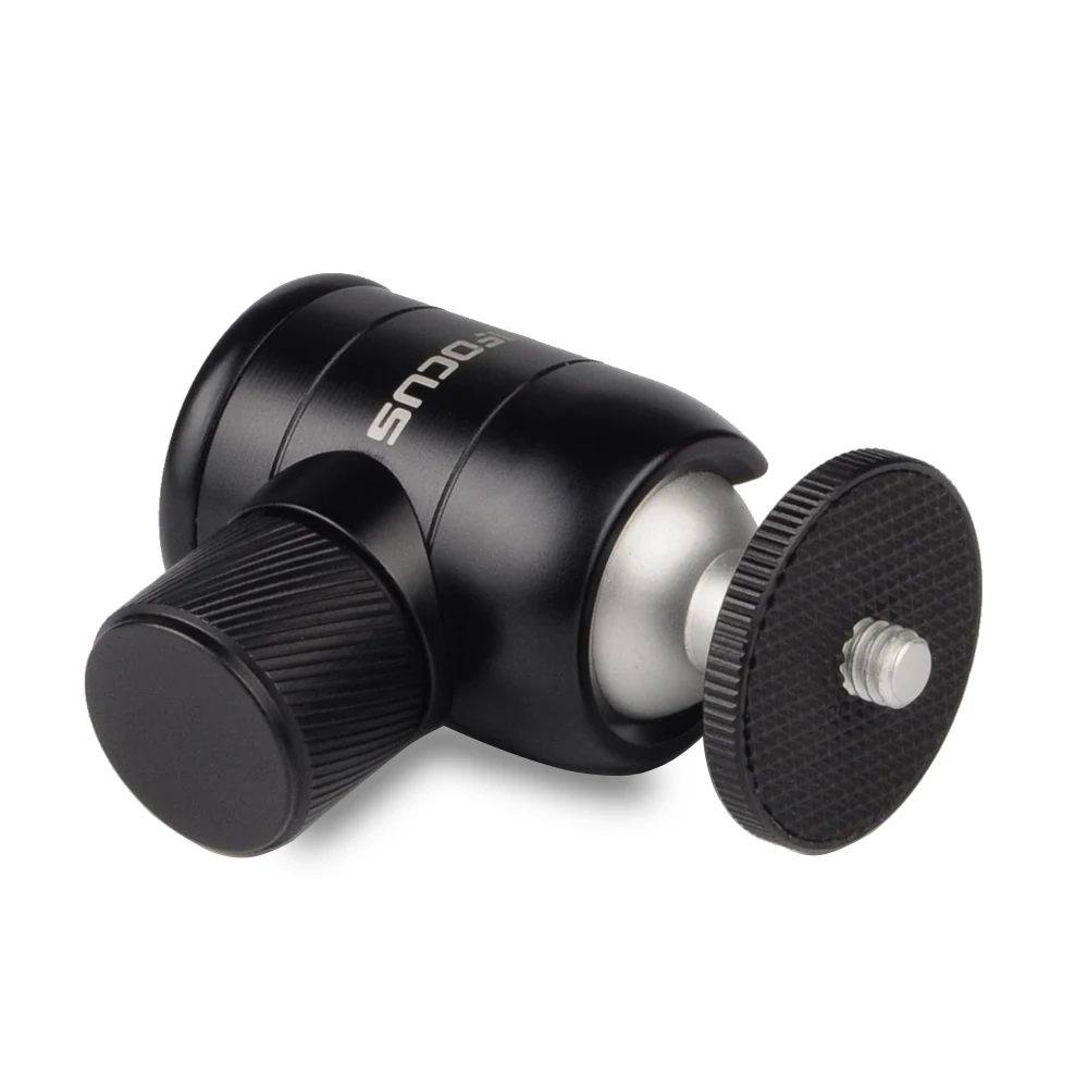 Mini statyw kulowy adapter głowicy Ballhead Mount Alloy z 1/4 otworami na lustrzanka cyfrowa kamera komórka monopod do telefonu Mic Boom Pole