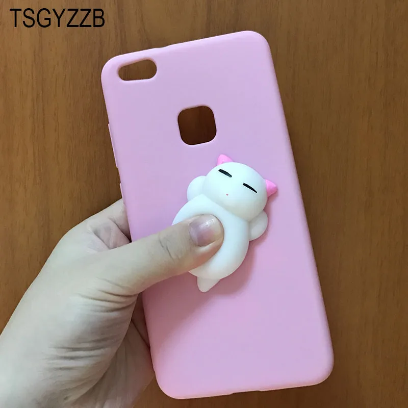 Candy TPU Cover For Huawei Honor 8 Lite P9/P8 Lite 2017 Cute Soft Silicone 3D Squishy Cat Fundas Phone Case For Huawei P10 Lite