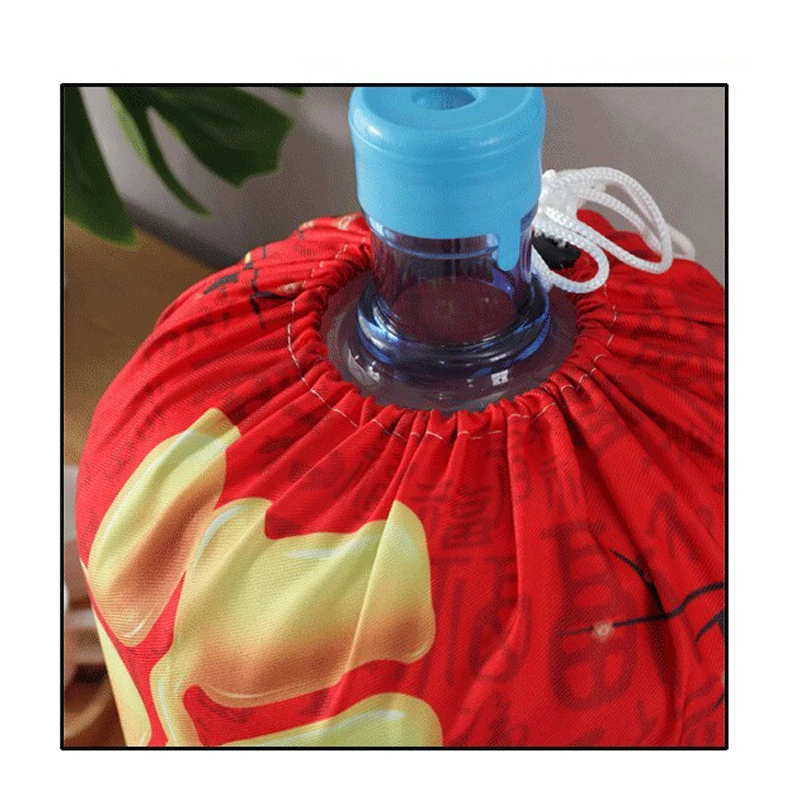 Printed Water Dispenser Dust Cover Cartoon Animal Cloth Art Drinking Fountains Barrels Household Protector Case