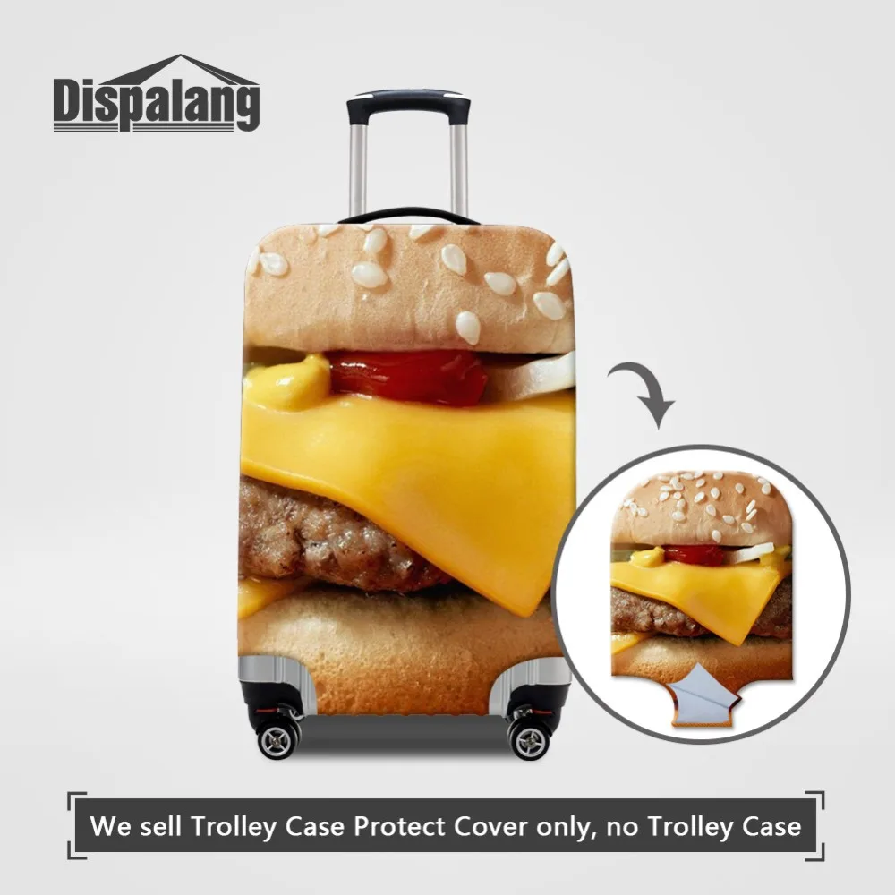 Dispalang Hamburger Print Thickened Luggage Protective Cover For 18-32 Inch Child Elastic Dustproof Waterproof Suitcases Covers