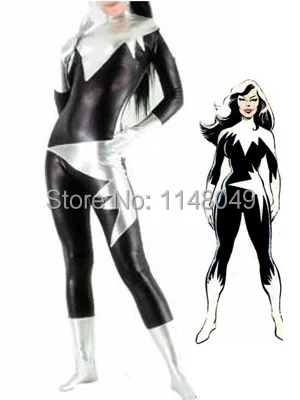 Alpha Flight Aurora Shiny Metallic Superhero Costume