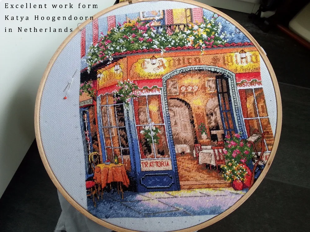 Amishop Counted Cross Stitch Kit, European Bistro Bar, Saloon